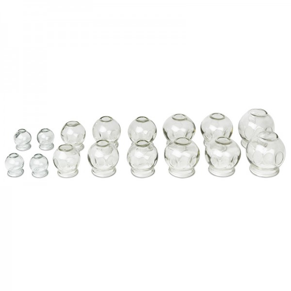 Set of 16 glass suction cups